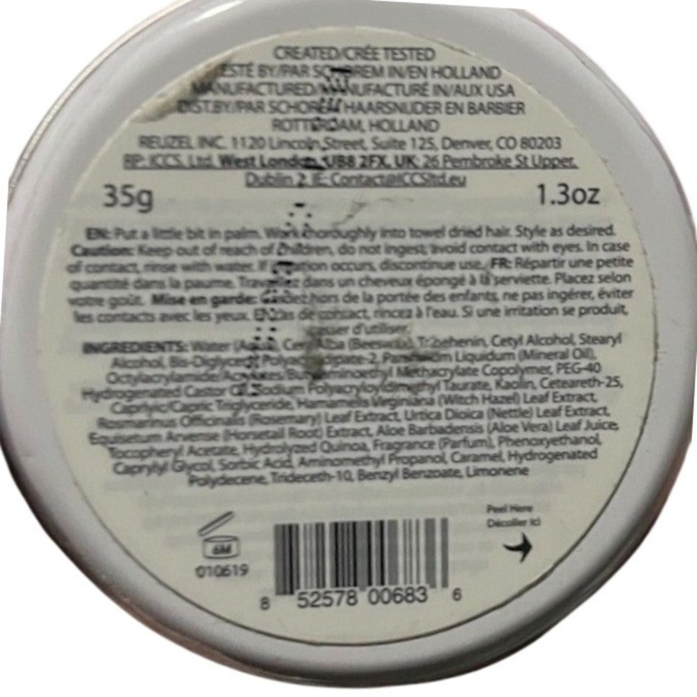 Reuzel Clay Matte Pomade 1.3 oz Travel Tin White Strong Hold Matte - Picture 2 of 2
